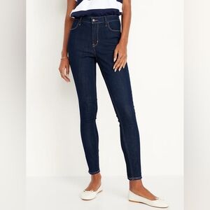 Old Navy High-Waisted Wow Super-Skinny Jeans (Dark Wash, Size 8 Short)